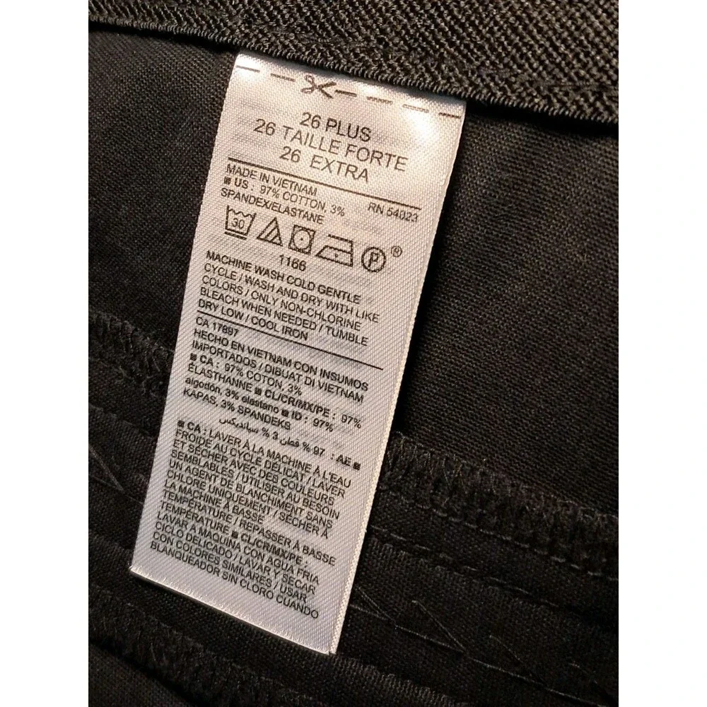 Old Navy Plus Pull On Black Pants Woven Cotton Elastane Size 26 NWT